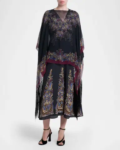 Etro Paisley Silk Midi Dress | Thumbnail 4