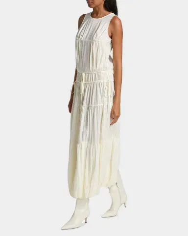 Co Soft Pleated Turn Up Midi Dress | Thumbnail 2 Co Soft Pleated Turn Up Midi Dress | Thumbnail 2