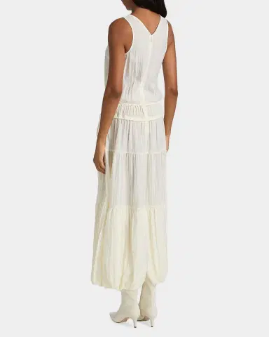 Co Soft Pleated Turn Up Midi Dress | Thumbnail 3 Co Soft Pleated Turn Up Midi Dress | Thumbnail 3