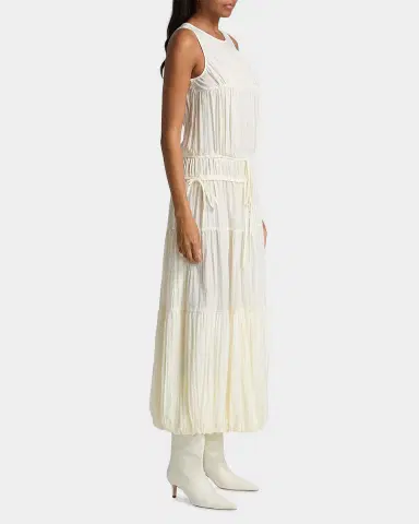Co Soft Pleated Turn Up Midi Dress | Thumbnail 7 Co Soft Pleated Turn Up Midi Dress | Thumbnail 7