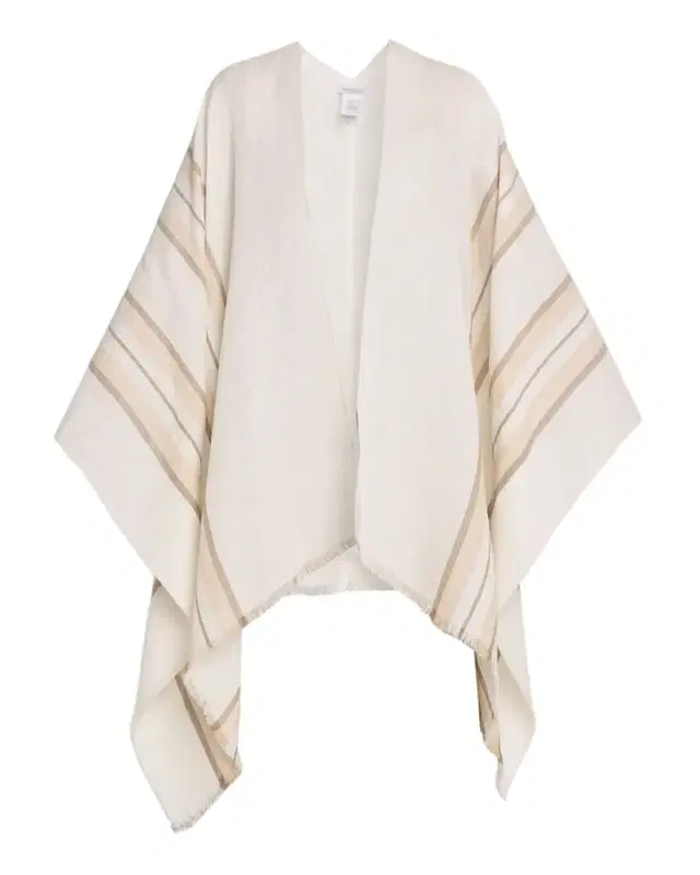 Lurex Striped Linen Poncho