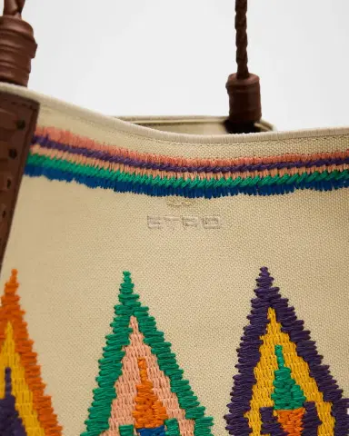 Etro Libra Medium Embroidered Shopping Shoulder Bag | Thumbnail 6 Etro Libra Medium Embroidered Shopping Shoulder Bag | Thumbnail 6