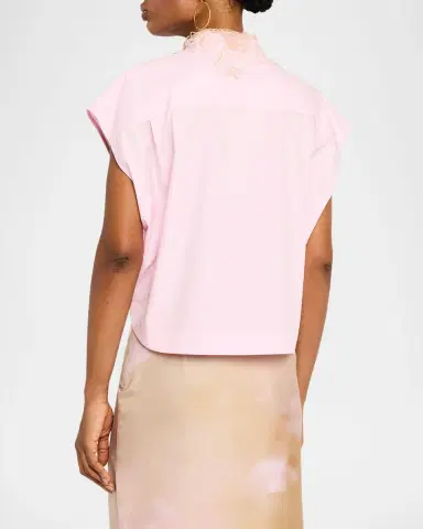 FABIANA FILIPPI Lace-Trim Cotton Poplin Shirt | Thumbnail 2 FABIANA FILIPPI Lace-Trim Cotton Poplin Shirt | Thumbnail 2