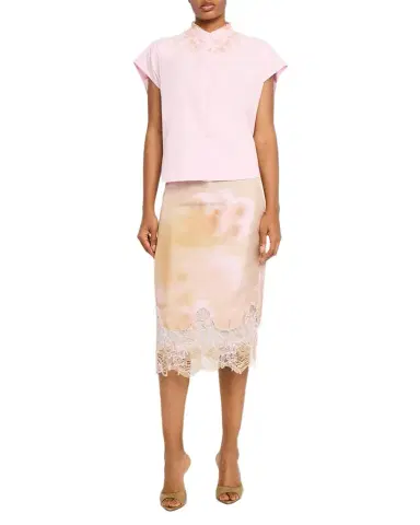 FABIANA FILIPPI Lace-Trim Cotton Poplin Shirt | Thumbnail 1 FABIANA FILIPPI Lace-Trim Cotton Poplin Shirt | Thumbnail 1