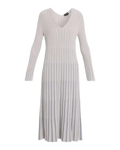 Emporio Armani Long-Sleeve V-Neck Midi Dress | Thumbnail 1 Emporio Armani Long-Sleeve V-Neck Midi Dress | Thumbnail 1