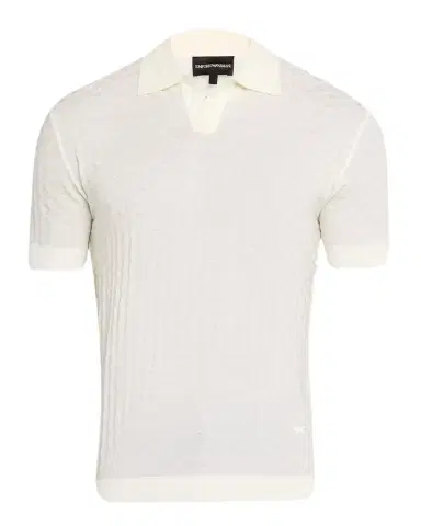 Emporio Armani Men's Wool Basketweave Knit Polo Sweater | Thumbnail 1