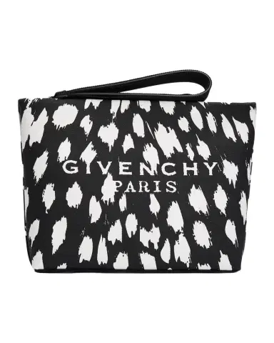 Givenchy Animal-Print Canvas Logo Pouch | Thumbnail 1 Givenchy Animal-Print Canvas Logo Pouch | Thumbnail 1