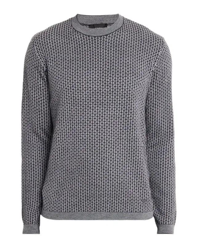 Men's Wool Geometric Crewneck Sweater