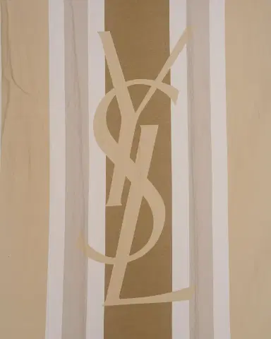 Saint Laurent Cassandre Striped Stole in Cotton and Silk | Thumbnail 3