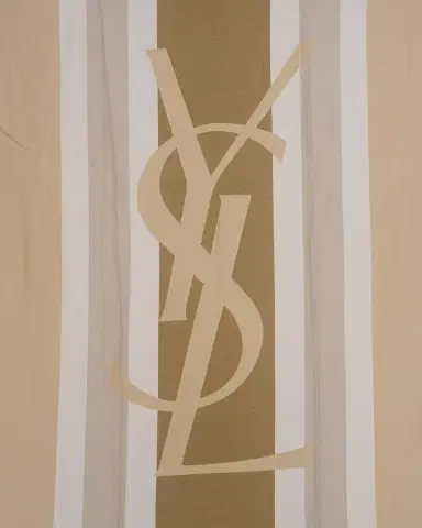 Saint Laurent Cassandre Striped Stole in Cotton and Silk | Thumbnail 7