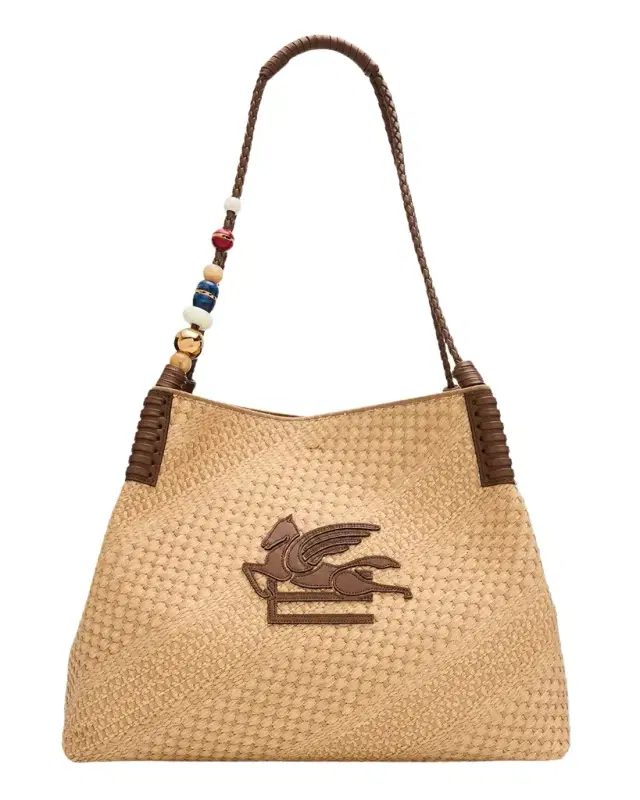 Large Libra Raffia Shopping Tote Bag