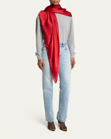 Saint Laurent Cassandre Square Silk Scarf | Thumbnail 5