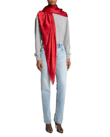 Saint Laurent Cassandre Square Silk Scarf | Thumbnail 1