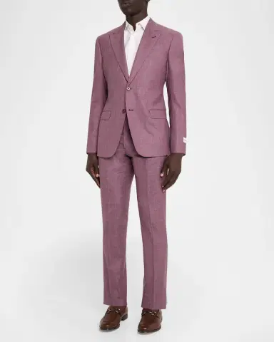 Emporio Armani Men's G Line Sharkskin Wool, Silk and Linen Two-Piece Suit | Thumbnail 2