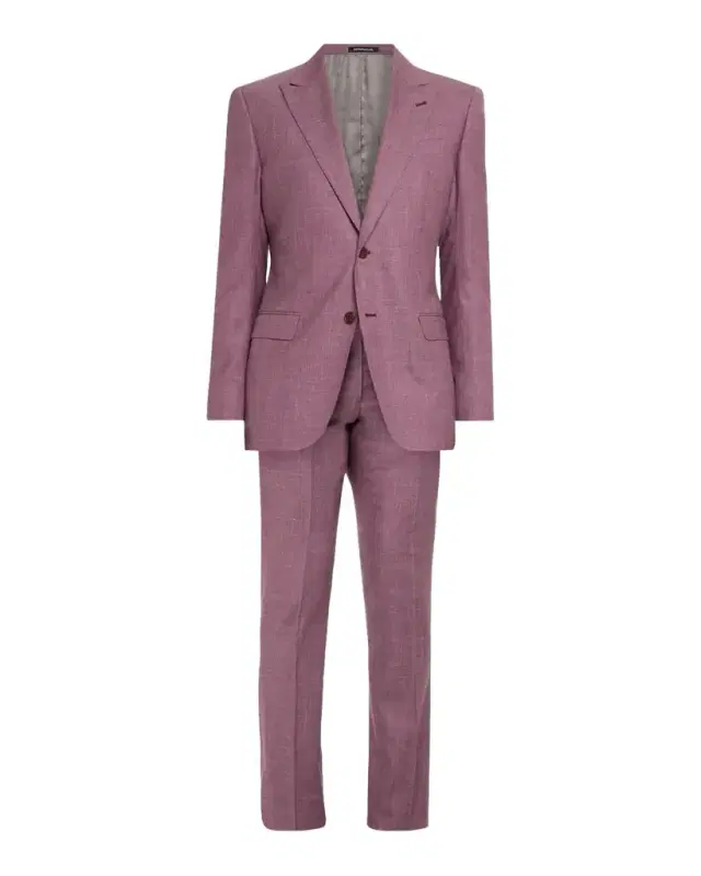 Men's G Line Sharkskin Wool, Silk and Linen Two-Piece Suit