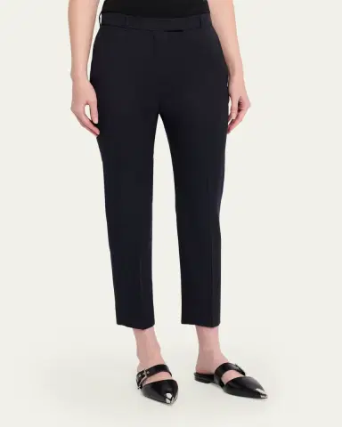 Alexander McQueen Mid-Rise Wool Slim-Leg Ankle Trousers | Thumbnail 12