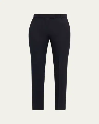 Alexander McQueen Mid-Rise Wool Slim-Leg Ankle Trousers | Thumbnail 9