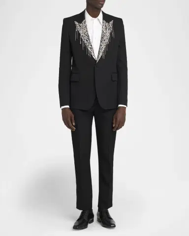 Alexander McQueen Men's Wool Cigarette Trousers | Thumbnail 2 Alexander McQueen Men's Wool Cigarette Trousers | Thumbnail 2