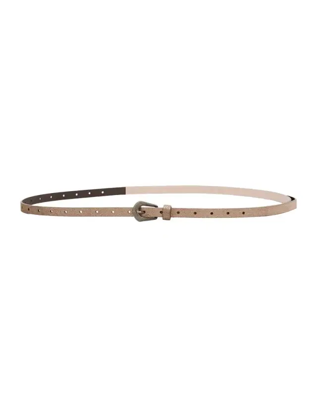 Reversed Leather Belt with Tip