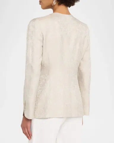 Emporio Armani Icon Double-Breasted Armure Jacquard Jacket | Thumbnail 3 Emporio Armani Icon Double-Breasted Armure Jacquard Jacket | Thumbnail 3
