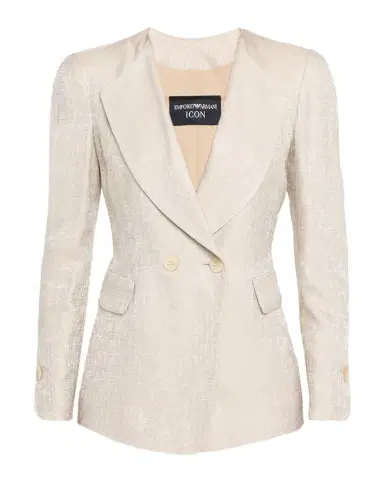 Emporio Armani Icon Double-Breasted Armure Jacquard Jacket | Thumbnail 1 Emporio Armani Icon Double-Breasted Armure Jacquard Jacket | Thumbnail 1