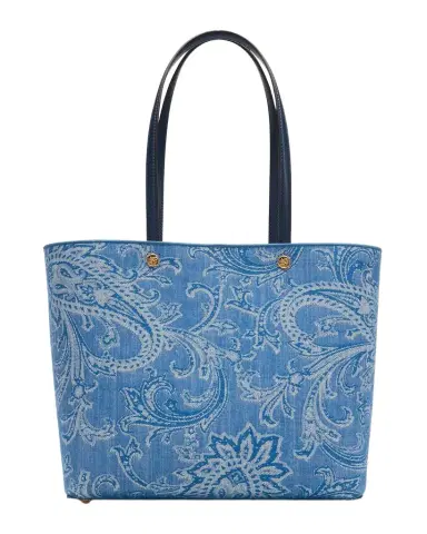 Etro Paisley Jacquard Denim Shopping Tote Bag | Thumbnail 1 Etro Paisley Jacquard Denim Shopping Tote Bag | Thumbnail 1