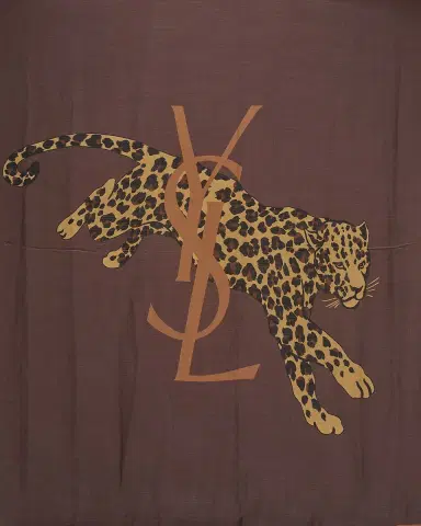 Saint Laurent Cassandre Square Scarf in Wool Twill | Thumbnail 4