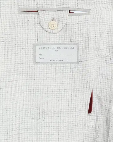 Brunello Cucinelli Men's Linen Houndstooth Deconstructed Blazer | Thumbnail 5 Brunello Cucinelli Men's Linen Houndstooth Deconstructed Blazer | Thumbnail 5