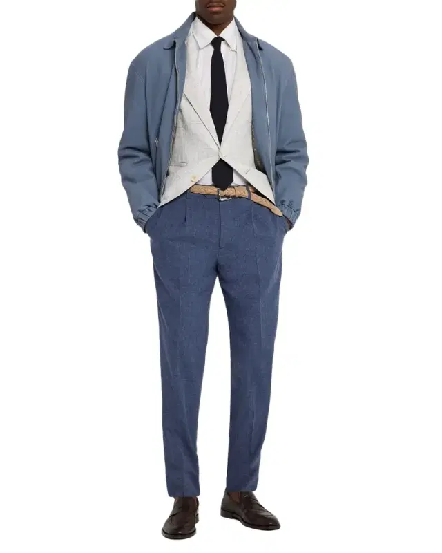 Men's Linen Houndstooth Deconstructed Blazer Men's Linen Houndstooth Deconstructed Blazer