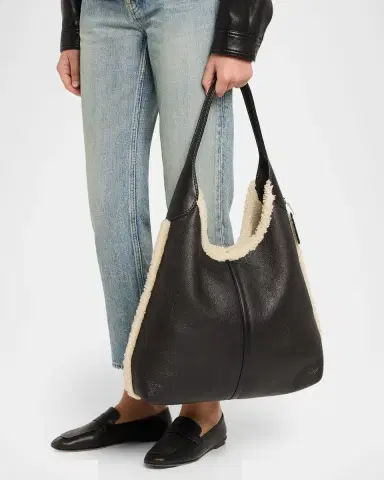 Coach Shearling-Trim Leather Shoulder Bag | Thumbnail 2 Coach Shearling-Trim Leather Shoulder Bag | Thumbnail 2