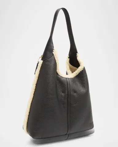 Coach Shearling-Trim Leather Shoulder Bag | Thumbnail 3 Coach Shearling-Trim Leather Shoulder Bag | Thumbnail 3