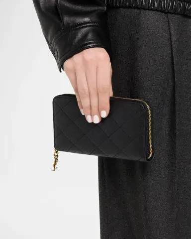Saint Laurent Cassandre Bijou Leather Zip Wallet | Thumbnail 2 Saint Laurent Cassandre Bijou Leather Zip Wallet | Thumbnail 2