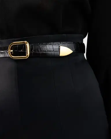 Déhanche Mija Croco Tip Leather Belt | Thumbnail 4