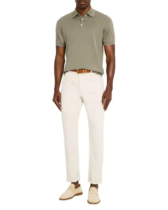 Men 's Cotton Short-Sleeve Polo Sweater