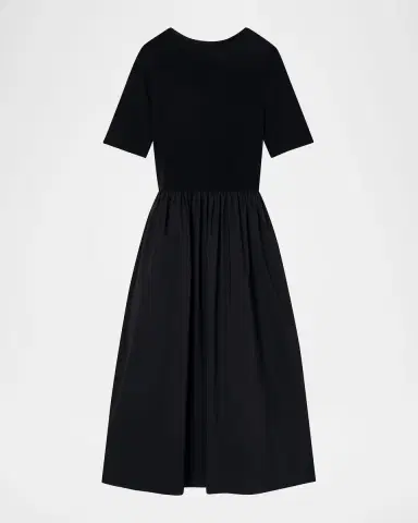 Emporio Armani Viscose Jersey & Taffeta Midi Dress | Thumbnail 2 Emporio Armani Viscose Jersey & Taffeta Midi Dress | Thumbnail 2