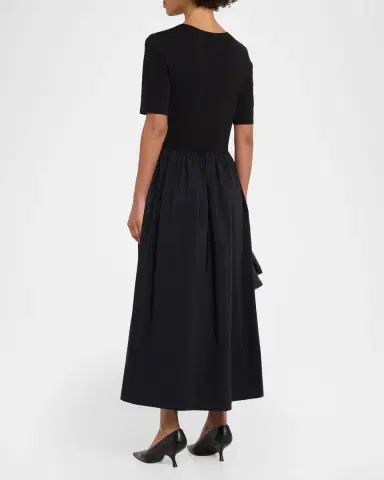 Emporio Armani Viscose Jersey & Taffeta Midi Dress | Thumbnail 3 Emporio Armani Viscose Jersey & Taffeta Midi Dress | Thumbnail 3
