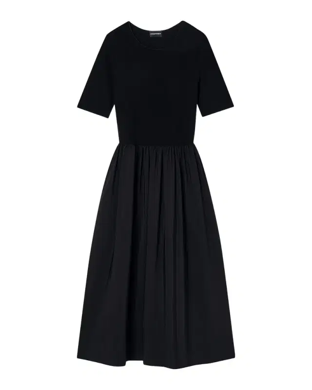 Viscose Jersey & Taffeta Midi Dress