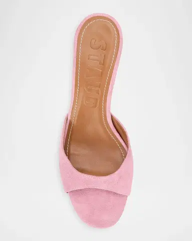 STAUD 55mm Brigitte Suede Kitten-Heel Mules | Thumbnail 3