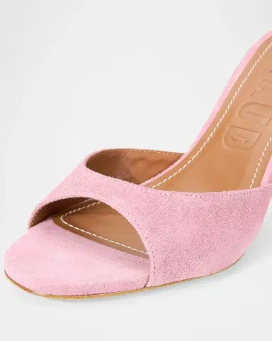 STAUD 55mm Brigitte Suede Kitten-Heel Mules | Thumbnail 6