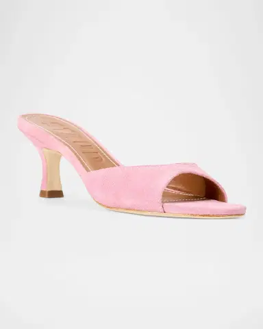 STAUD 55mm Brigitte Suede Kitten-Heel Mules | Thumbnail 8