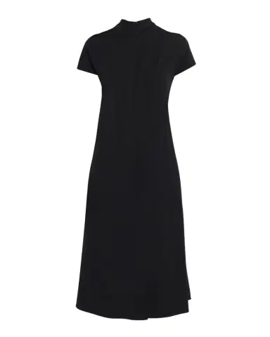 Emporio Armani Pleated Technical Cady Midi Dress | Thumbnail 1