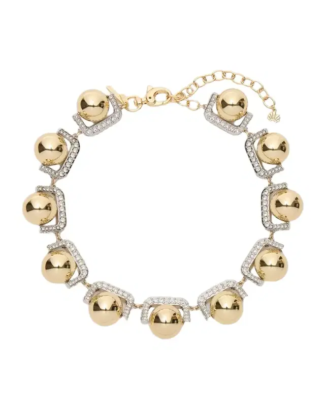 Crystal Pinball Pave Necklace