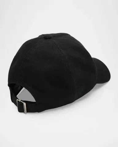 Saint Laurent Men's Cassandre Cotton Denim Twill Baseball Cap | Thumbnail 2