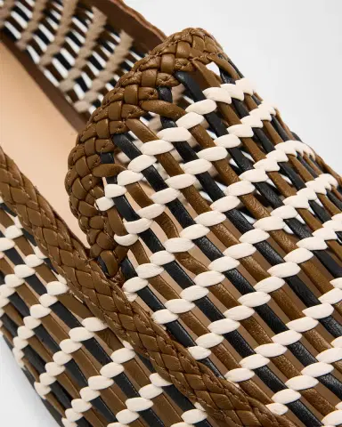 Veronica Beard Prilla Woven Leather Loafers | Thumbnail 4