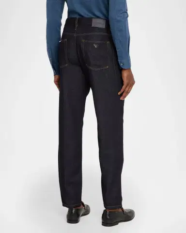 Emporio Armani Denim Mid-Rise Straight-Leg Jeans | Thumbnail 3