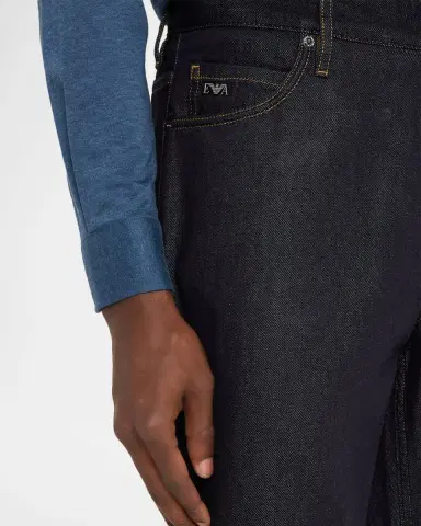 Emporio Armani Denim Mid-Rise Straight-Leg Jeans | Thumbnail 5