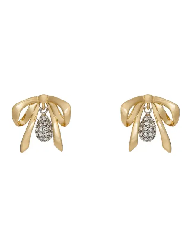 Crystal Dainty Pave Bow Earrings