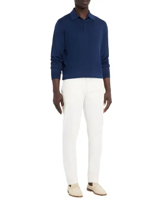 Men 's Silk Knit Long-Sleeve Polo Shirt