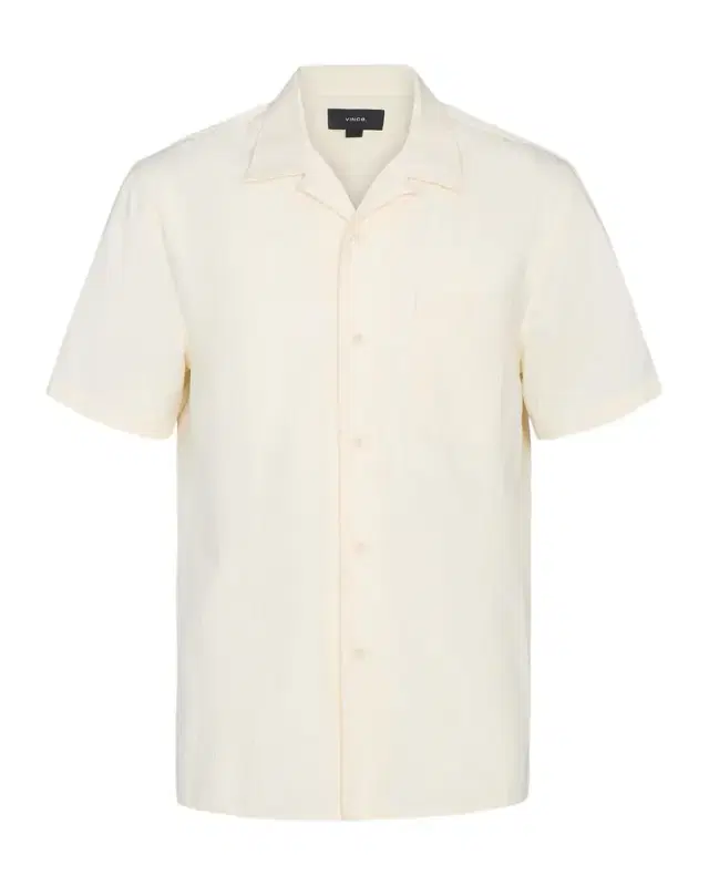 Men 's Union Stripe Cotton Loop-Collar Short-Sleeve Shirt