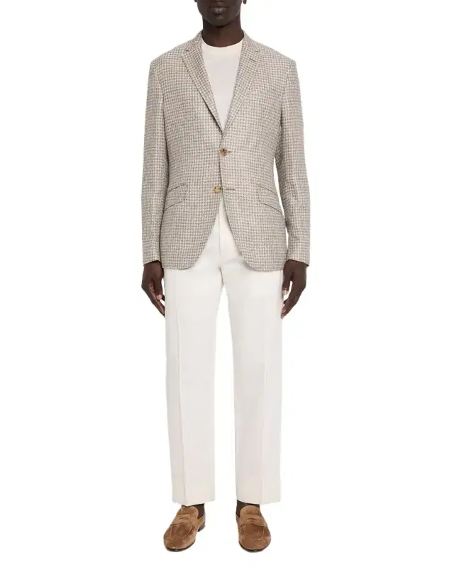Men 's Woven Plaid Roma Fit Single-Breasted Sport Coat